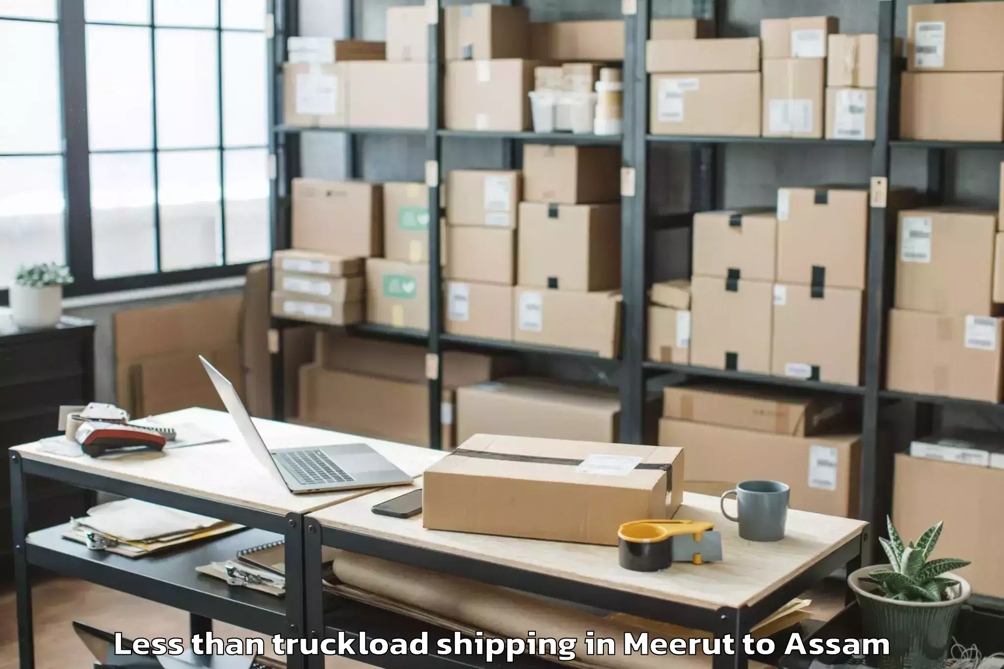 Book Meerut to Kharupetia Less Than Truckload Shipping Online